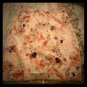 Pink Floral Pencil Skirt